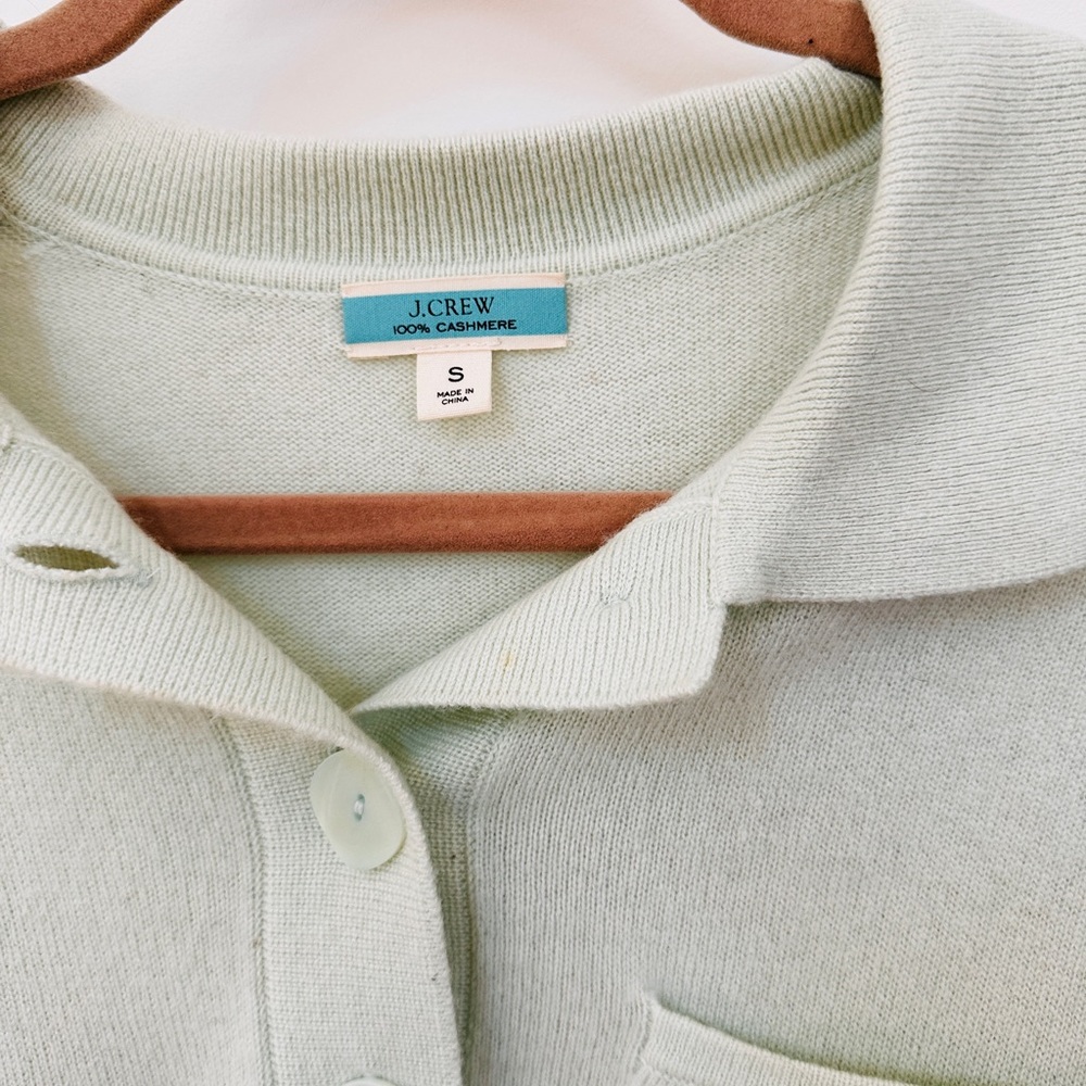 J. Crew Mint Green polo cashmere Sweater - Picture 2 of 4